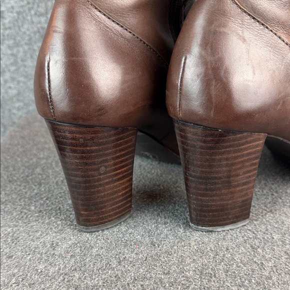 Etienne Aigner Tall Buckle Accent Brown Leather Knee-High Boots 10M - Picture 5 of 15
